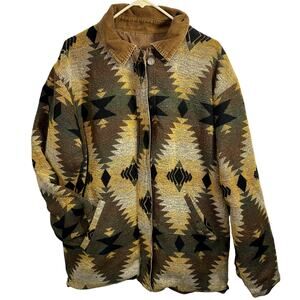 VTG Brandon Thomas Reversible Barn Coat Women XL Western Chore Ranchcore Tribal
